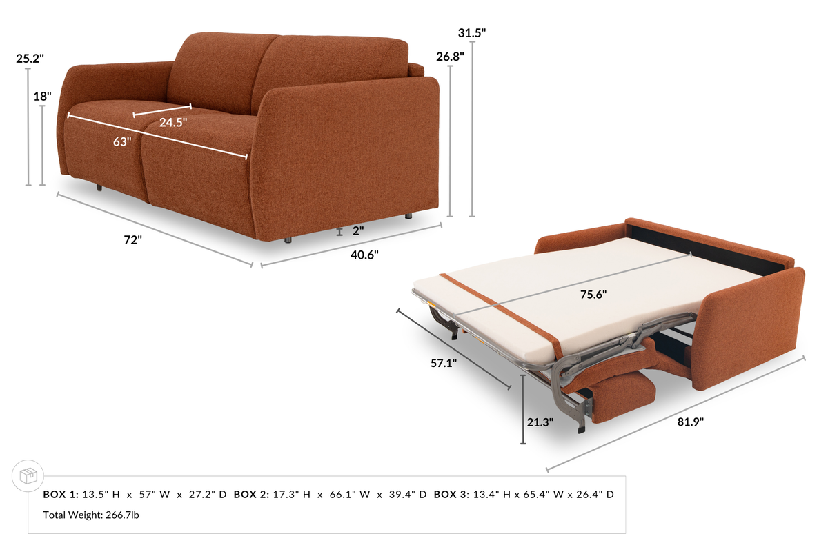 Aspen 2 Seat Sofa Bed