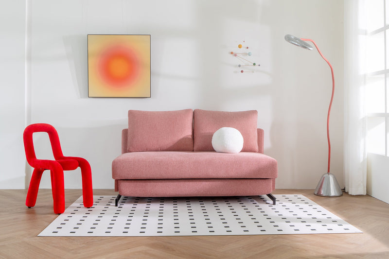 small spaces multi-functional queen-sized sleeper Sofa bed Comfortable sofa bed Best pull out couch armless pink