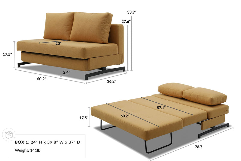 Bamton Armless Sofa Bed