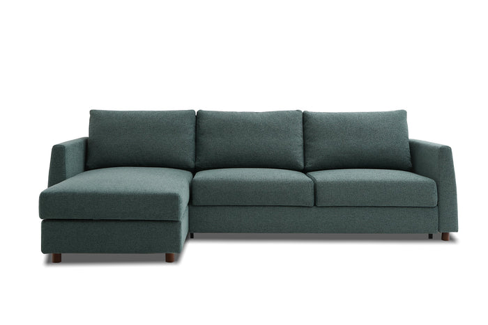 Bergen Sectional Sofa Bed Emerald Green