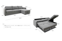 Functional Furniture Sectional sofa with storage Best pull out couch Bergen Sectional Sofa Bed Emerald Green