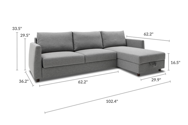 Bergen Sectional Sofa Bed  Chaise lounge Functional Furniture  Sofa Beds