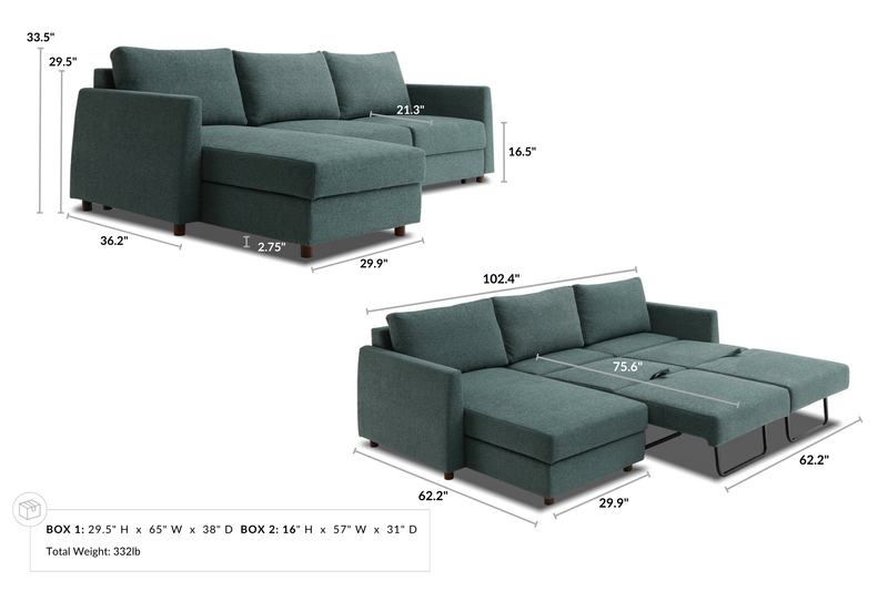 Bergen Sectional Sofa Bed With Storage