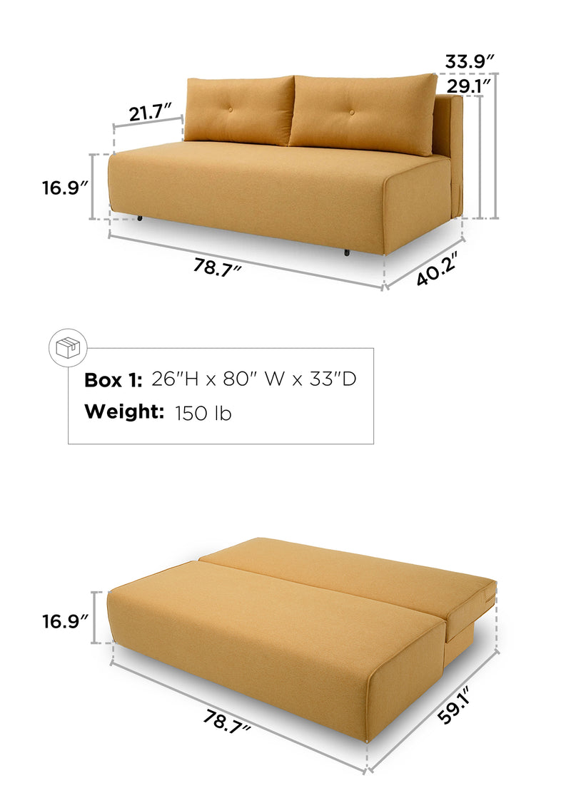 Duncan Sofa Bed With Storage dimensions