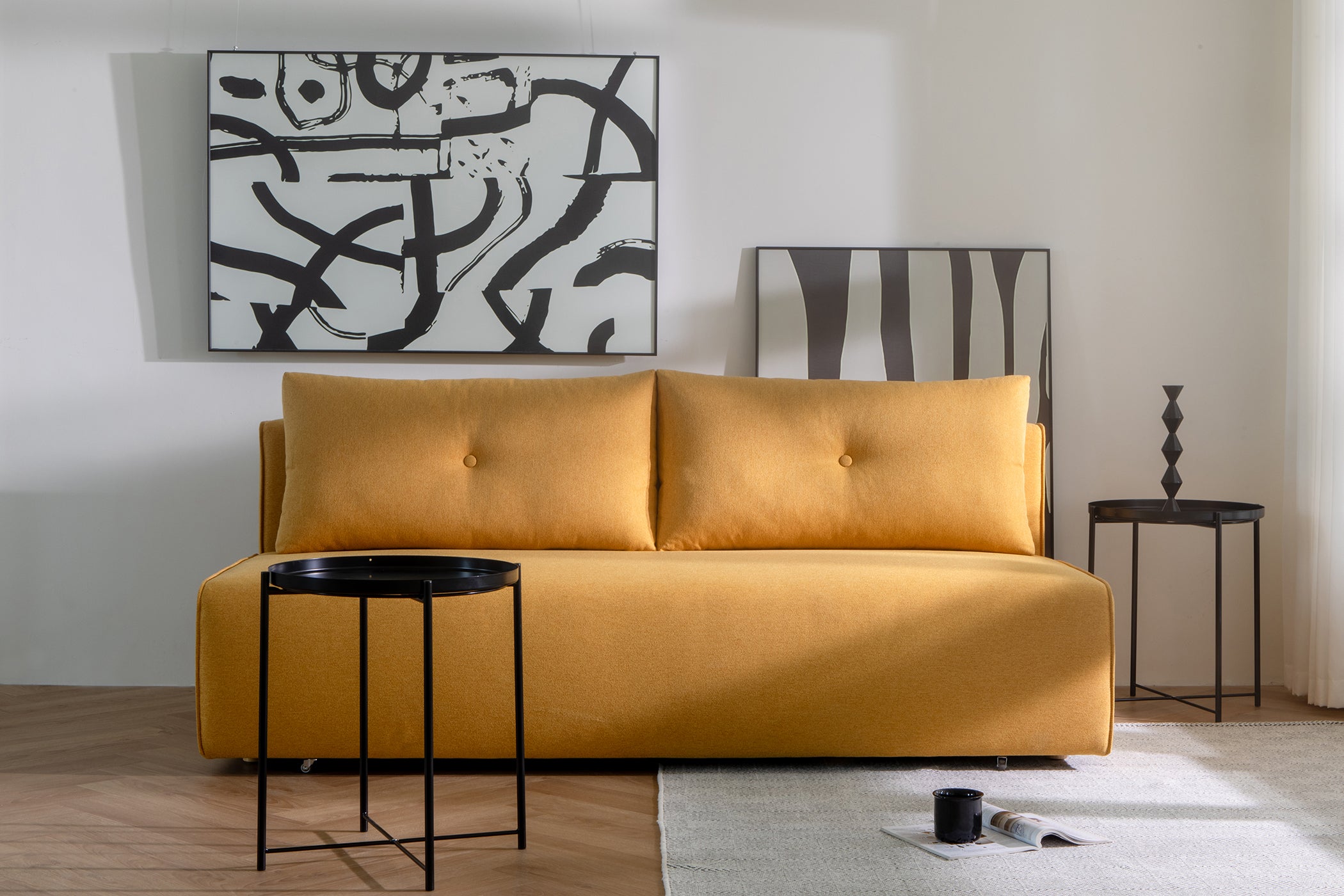 Duncan Tuscany Yellow Lifestyle Without Model sofa bed