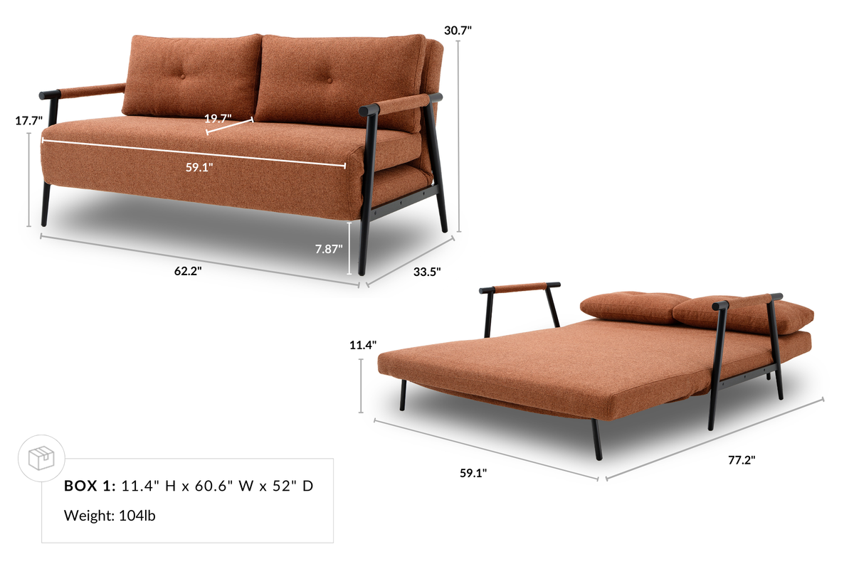 Jenner 2 Seat Sofa Bed