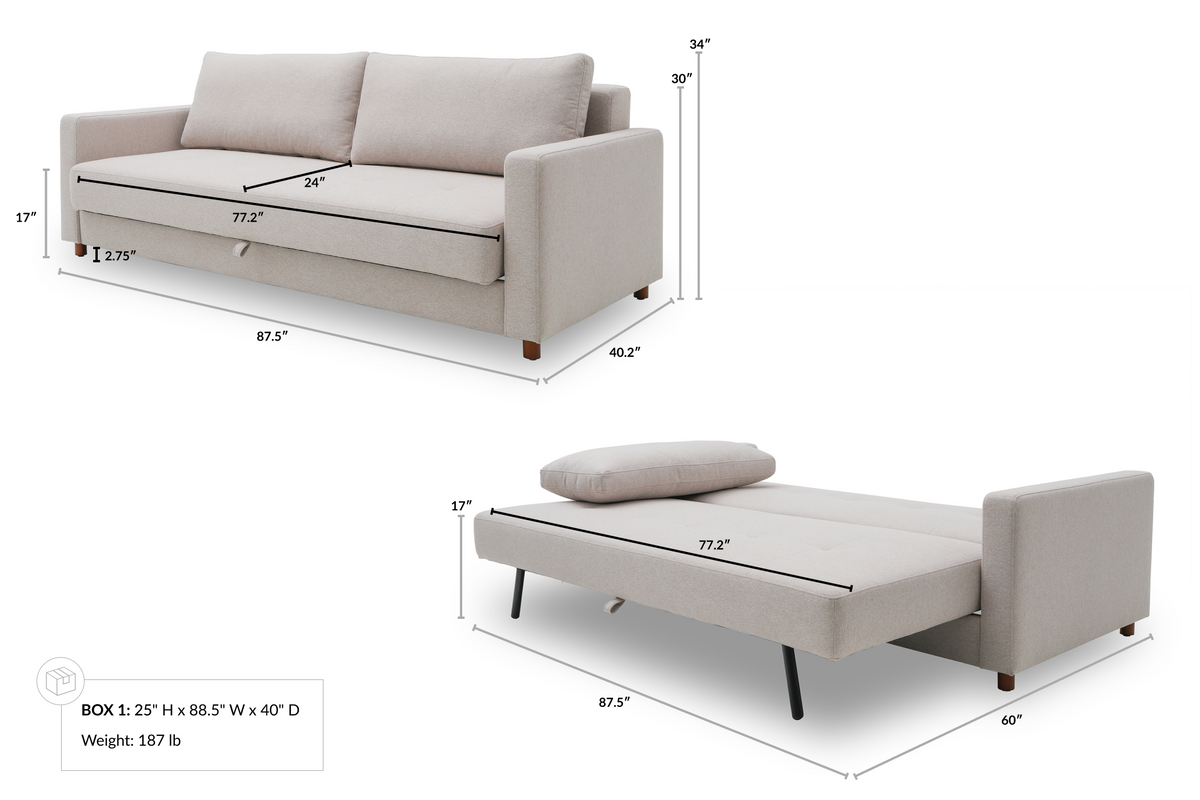 Luna 3 Seat Sofa Bed