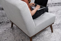 silver armless occasional chair living room furniture wooden legs comfortable chairs office chairs modern