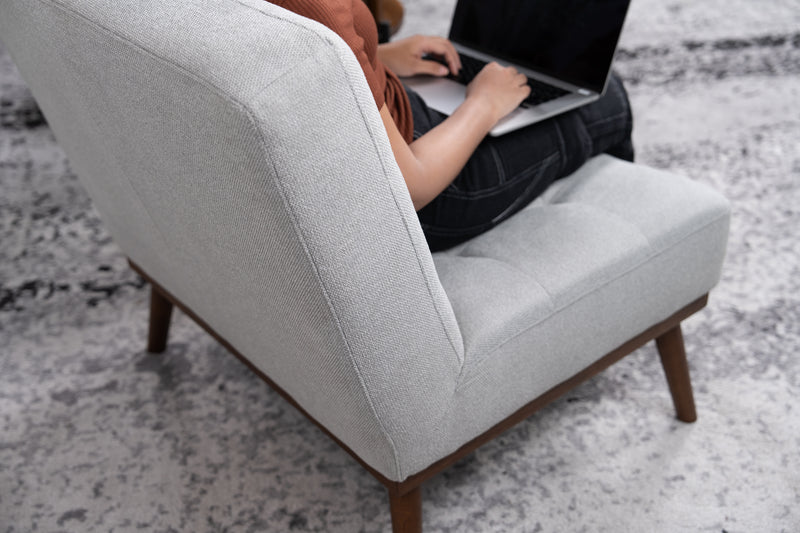 silver armless occasional chair living room furniture wooden legs comfortable chairs office chairs modern