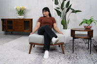 silver armless occasional chair living room furniture wooden legs comfortable chairs office chairs modern