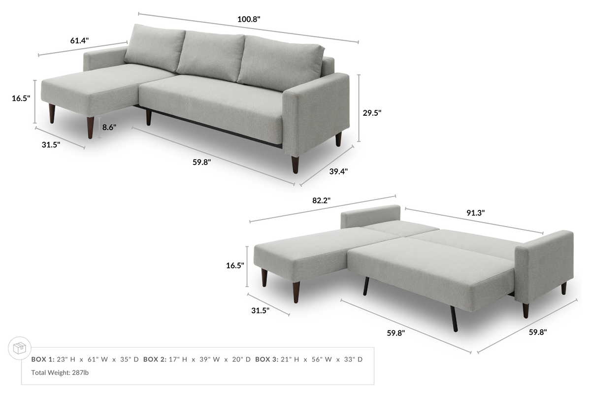 Marline Reversible Sectional Sofa Bed