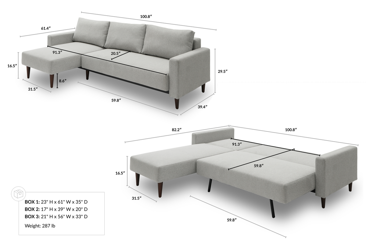 Marline Reversible Sectional Sofa Bed