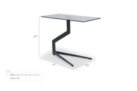 glass table end table console table small space Spaze Furniture Mir End Table dimensions 