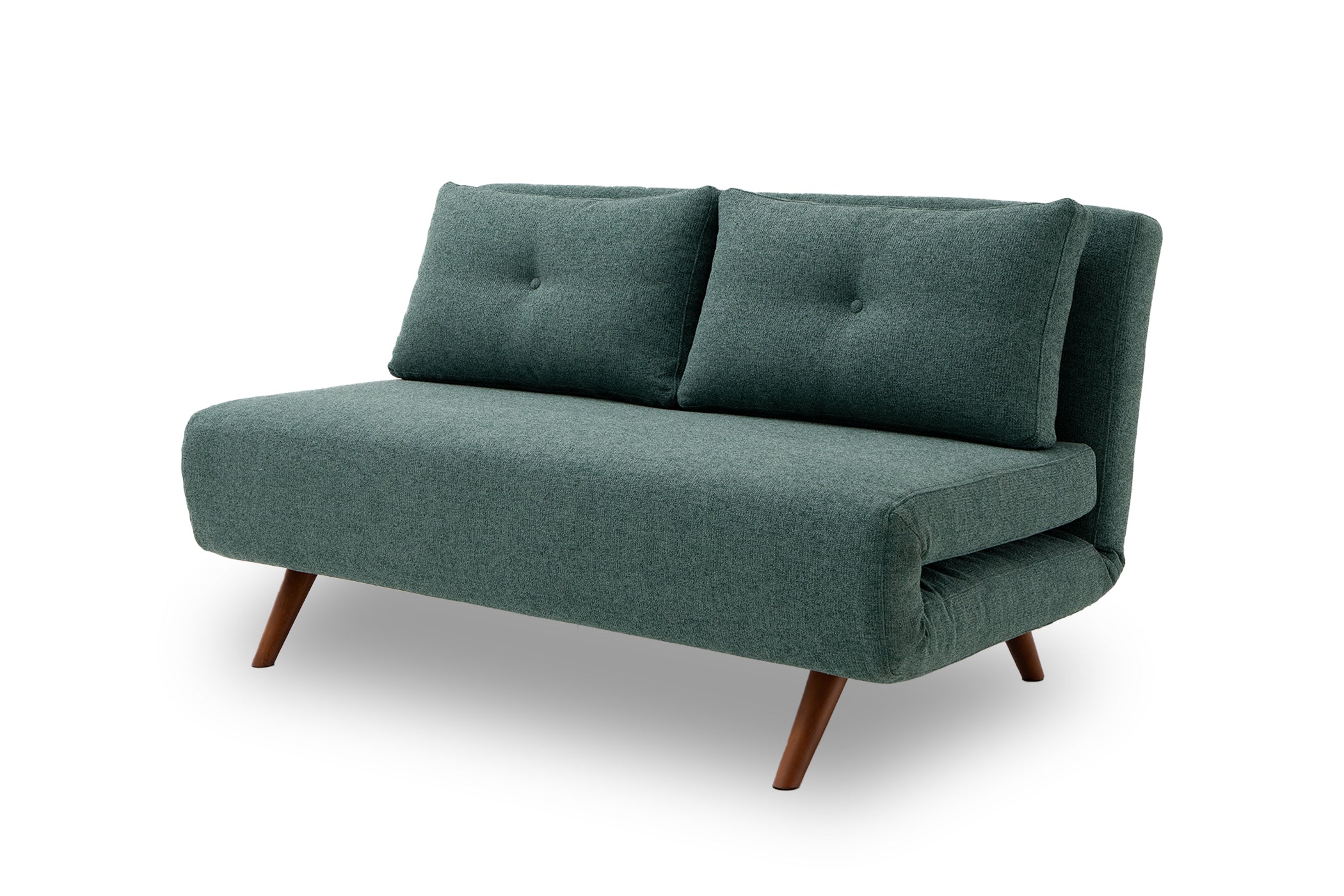 Napa Sofa Bed Emerald Green Wooden Legs