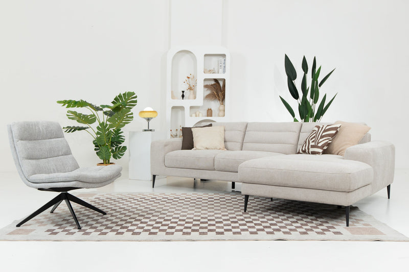  Sectional  Sofa Couch Comfortable  Furniture Seating Beige Soft Modern Design