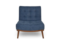 Blue armless occasional chair living room furniture wooden legs comfortable chairs office chairs modern