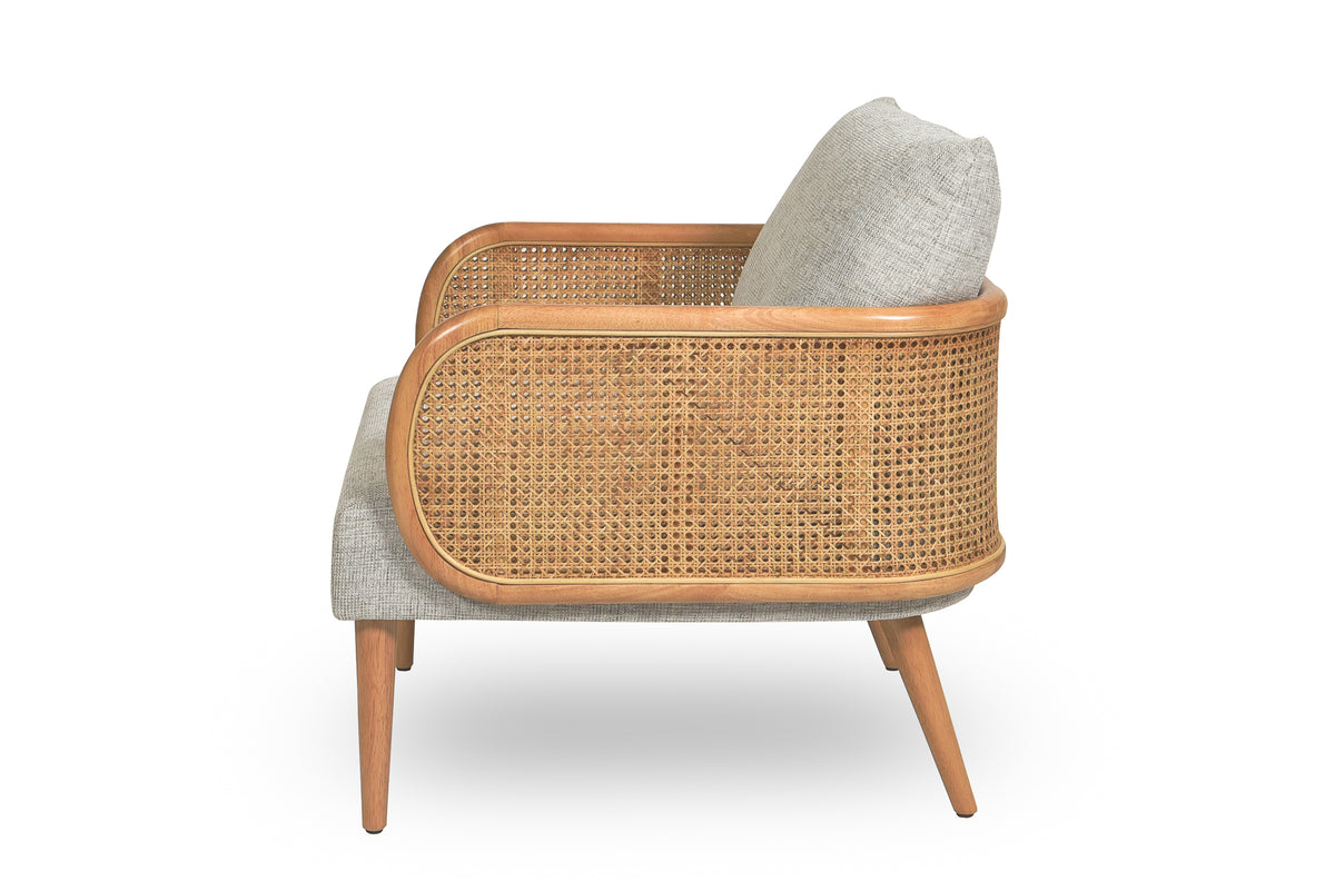 Bella Accent Chair with Elegant Rattan Arm Spaze